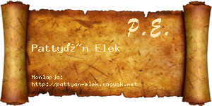 Pattyán Elek névjegykártya